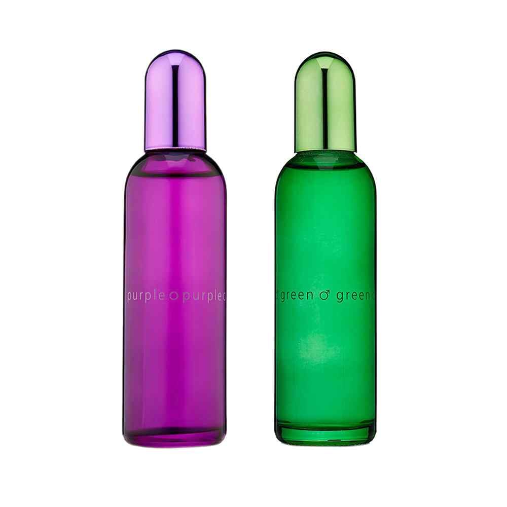 باكج تناغم الألوان والأناقة مع عطر كلر مي الأخضر الأصلي للرجال 90 مل وكلر مي البنفسجي  الأصلي للنساء 100 مل من ميلتون لويد