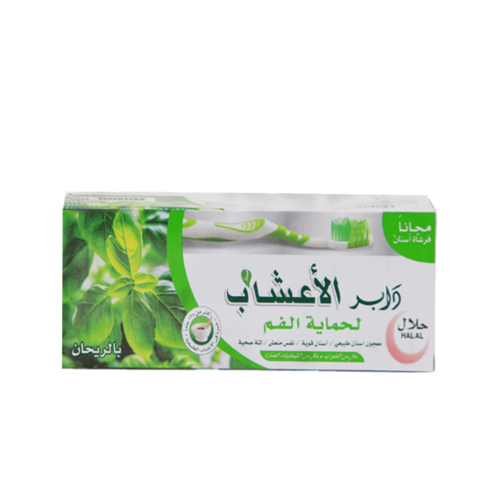 دابر معجون أسنان بالريحان مع فرشاة - 150 جم