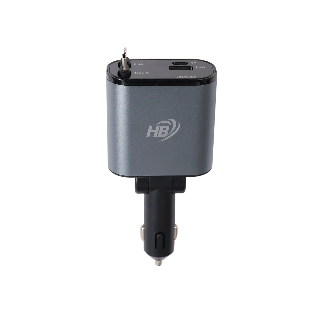 اتش بي شاحن سياره بتوصيله تايبسي وايفون بقوه 120 واط - موديل HB-01S