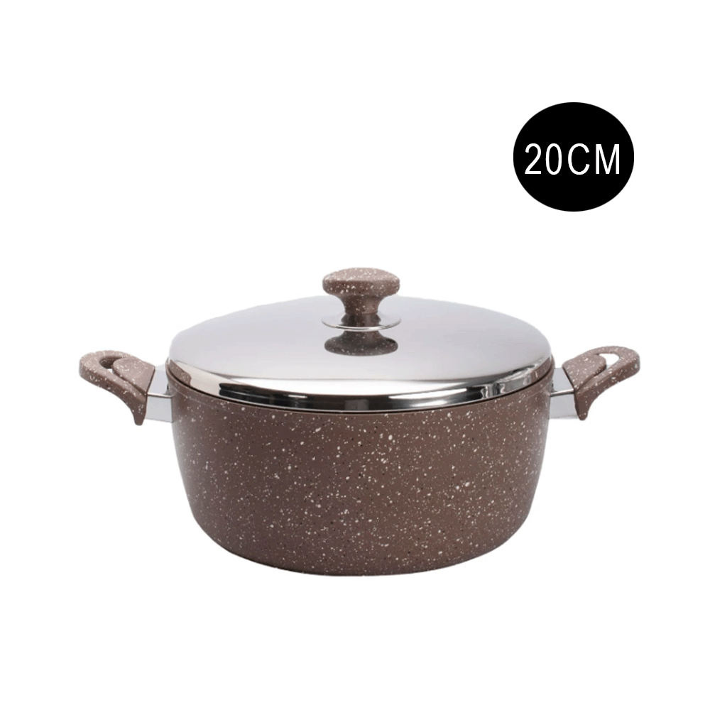 قدر جرانيت تركي بغطاء من سافلون مقاس 20 سم SF3620GR - بني