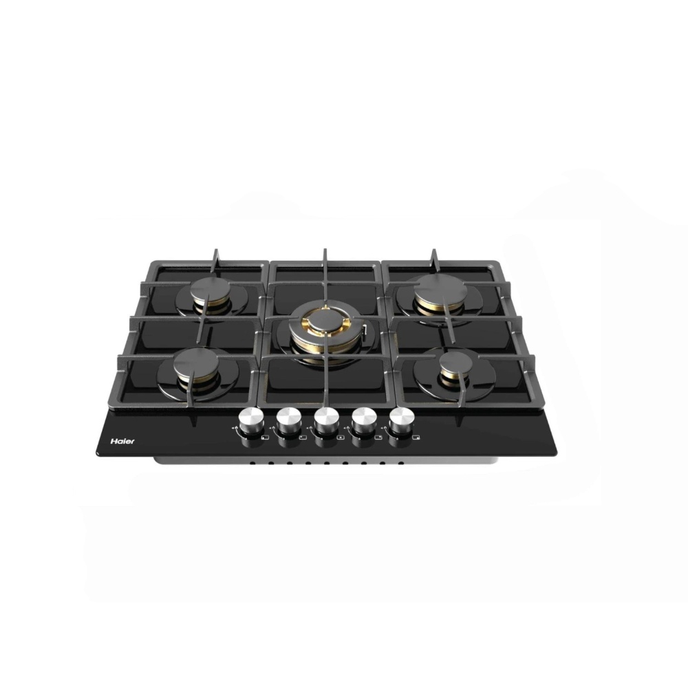 هاير طباخة بسطح زجاجي 5 شعلة موديل HOB90BGT1 - أسود