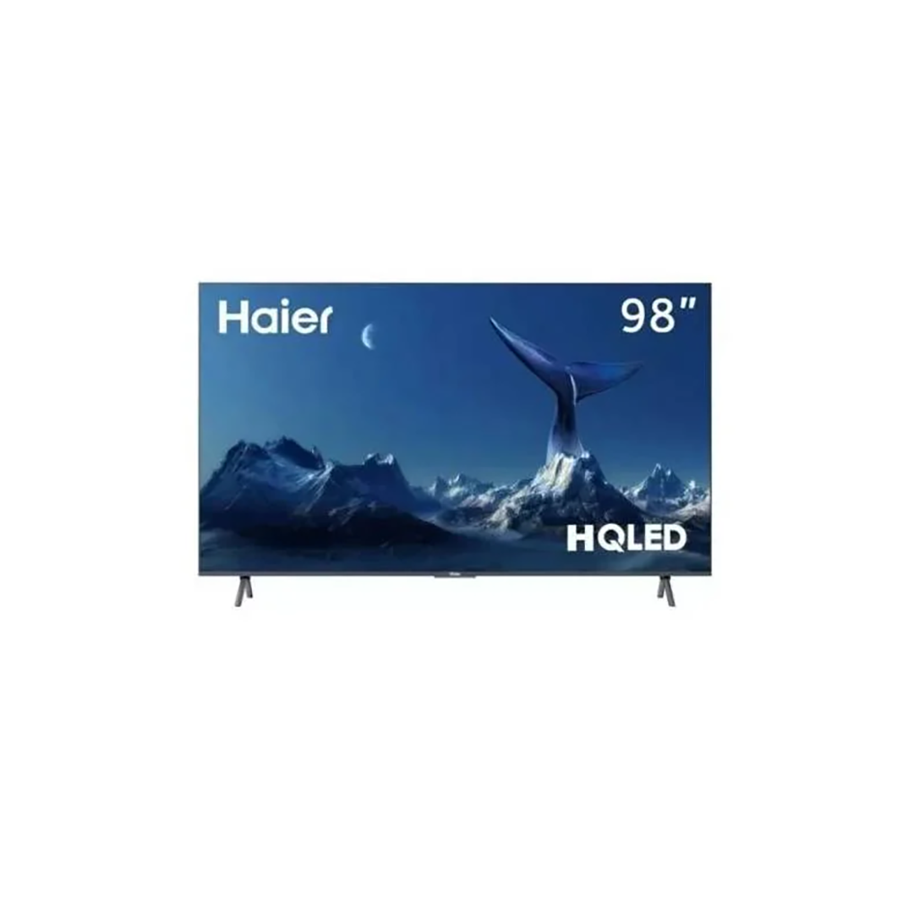 تلفزيون هاير 98 بوصة سمارت نظام جوجل HQLED 4KUHD قوة 200 وات موديل H98S900UX مع القاعدة - أسود