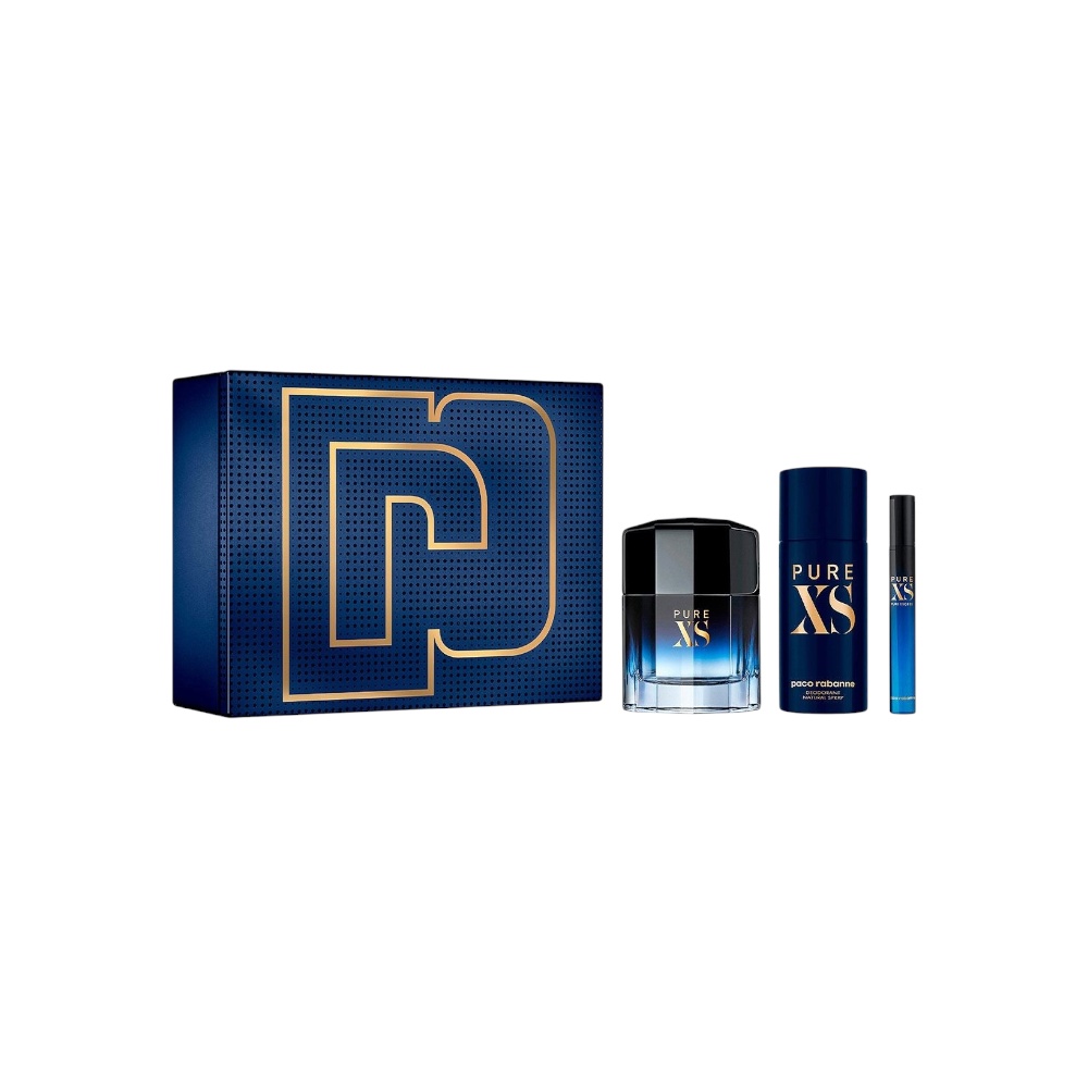 باكو رابان مجموعة عطر بيور إكس إس الأصلي للرجال 100 مل + 10 مل + مزيل عرق 15 مل