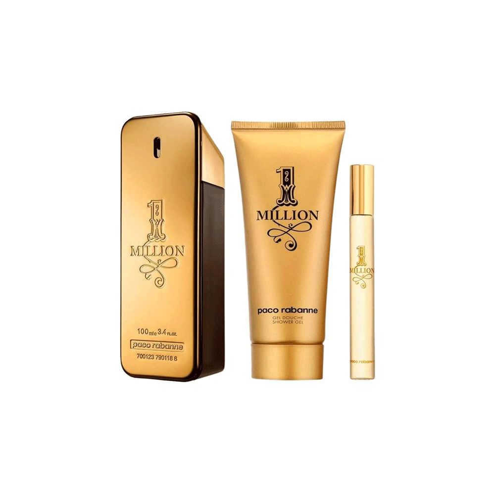 باكو رابان مجموعة عطر ون مليون الأصلي للرجال 100 مل + 10 مل + جل استحمام 100 مل