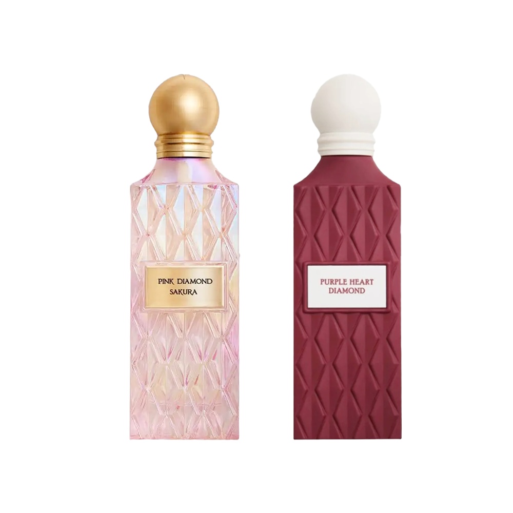 باكج عطور أصلية للنساء عطر بينك دايموند ساكورا 150 مل + عطر بيربل هارت دايموند 150 مل