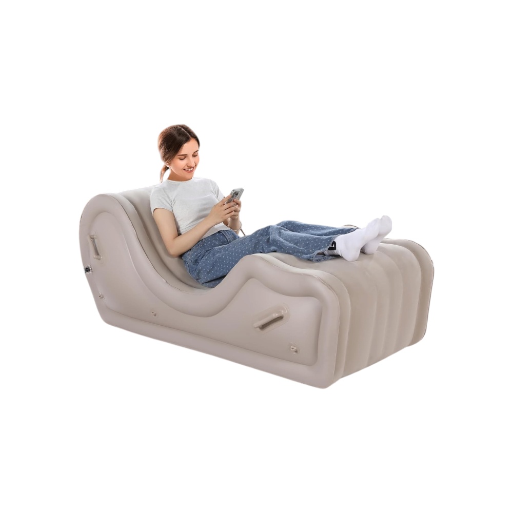 أريكة استرخاء قابلة للنفخ بالابيت بتصميم مريح وبوضعية انعدام الجاذبية - بيج