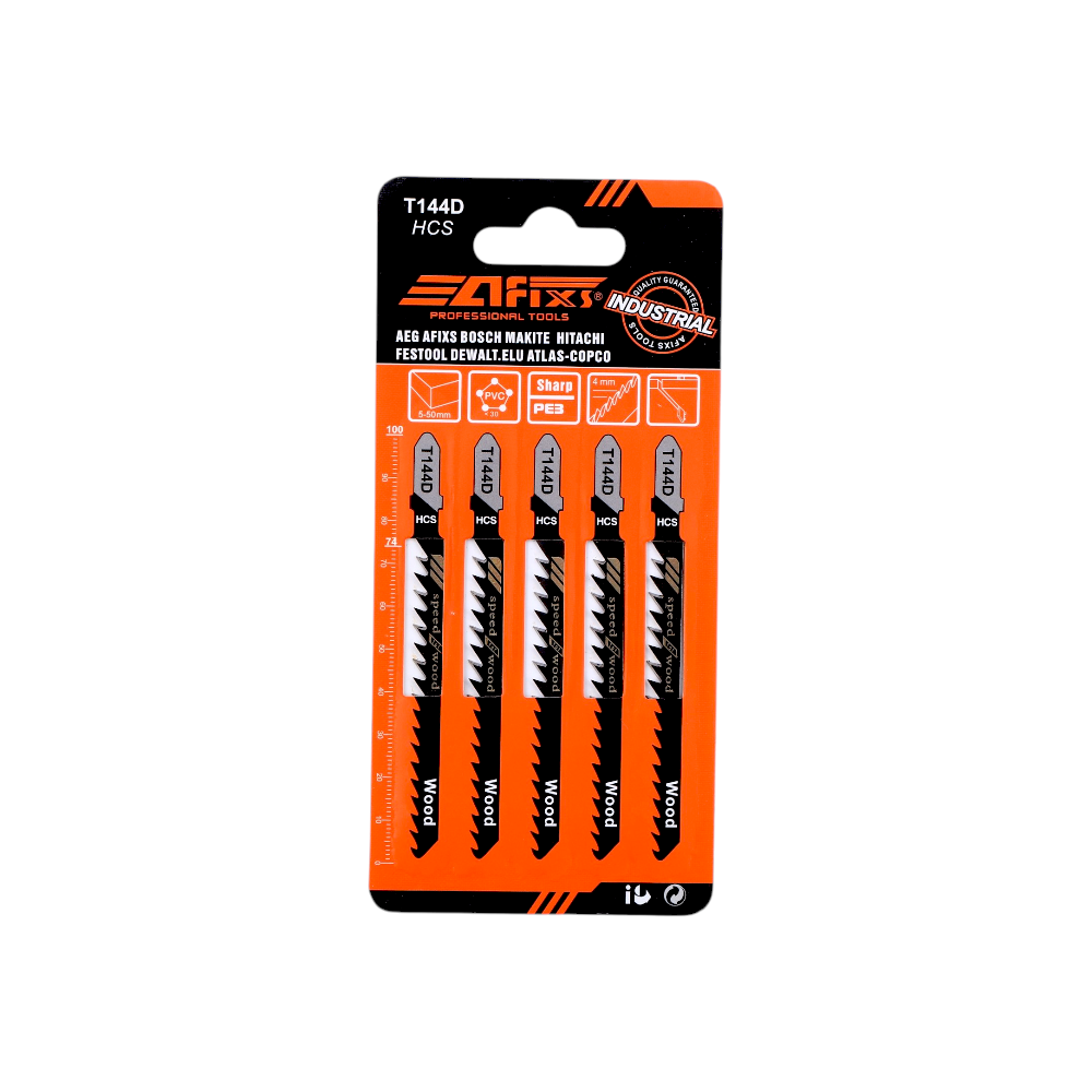  شفرات منشار يا فيكسز جيجسو صناعية للخشب 5 قطع موديل T144D - فضي