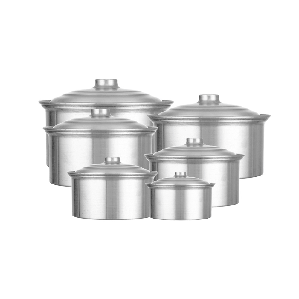 طقم قدور العودي معدن بغطاء- 6 قطع