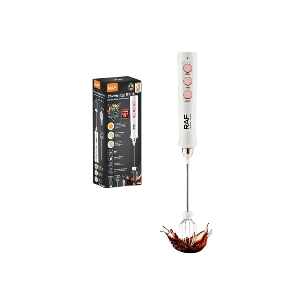مخفق بيض كهربائي راف 3 في 1 بقوة 80 وات موديل R.342W - أبيض