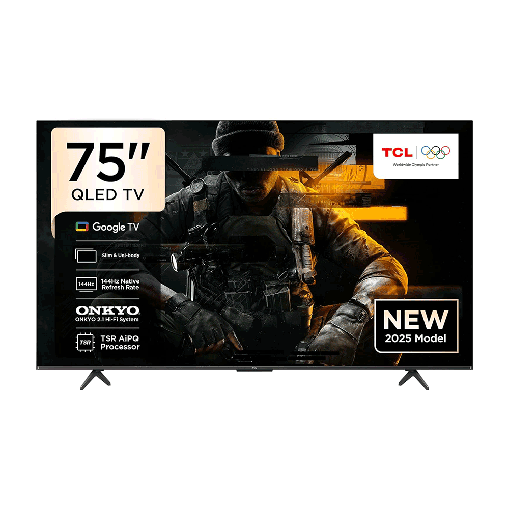 تلفزيون تي سي ال P8K كيو إل إي دي ذكي مقاس 75 بوصة بدقة 4K موديل 75P8K - أسود