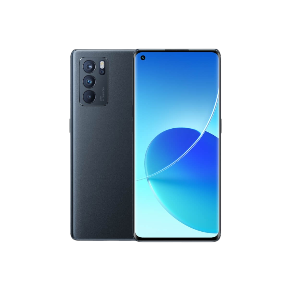 أوبو رينو 6 برو 5G جوال محمول بشريحتين GSM، CDMA وذاكرة سعة 256 جيجابايت، رام 12 جيجابايت وكالة -أسود