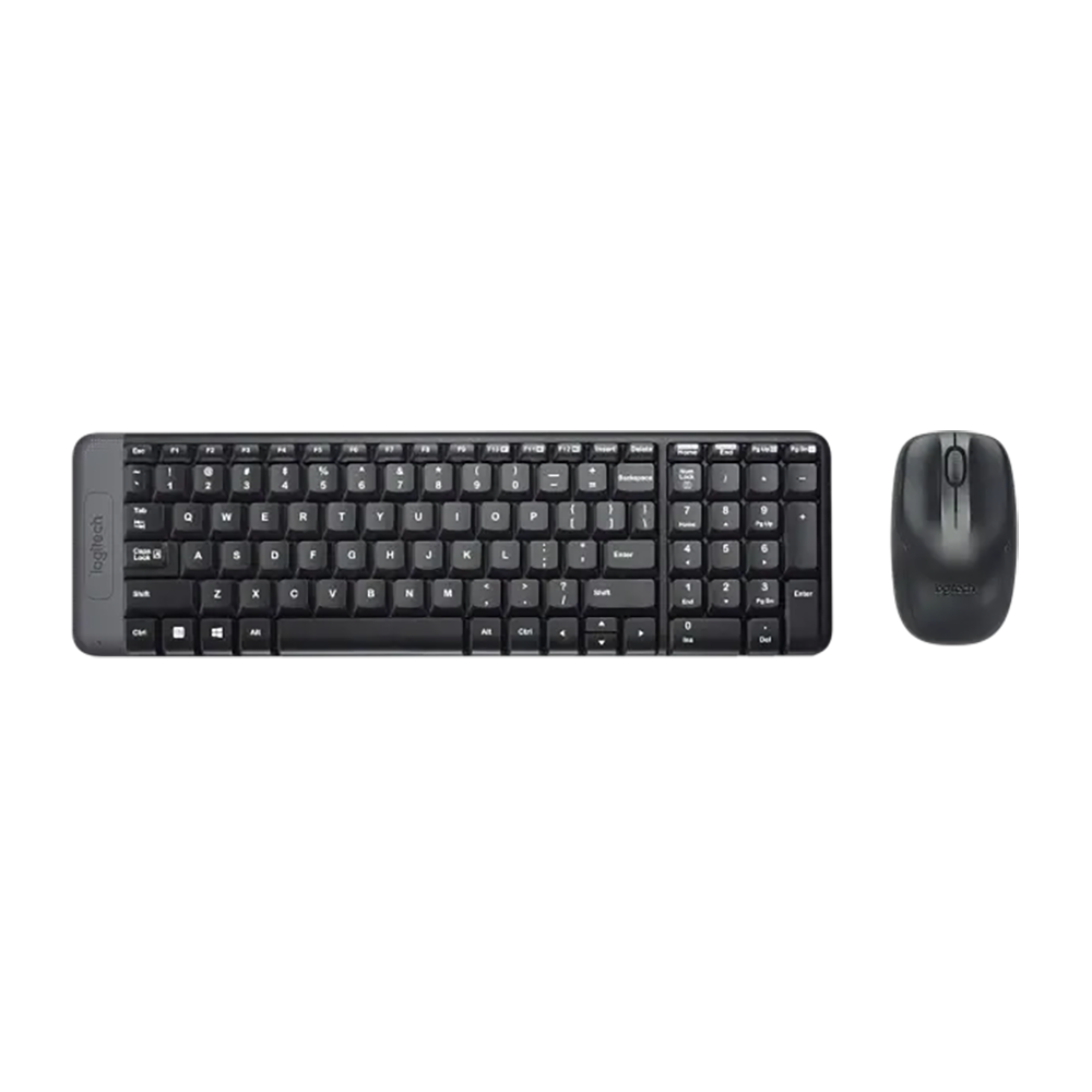 لوجي تك لوحة مفاتيح و ماوس لا سلكية موديل MK220 - أسود