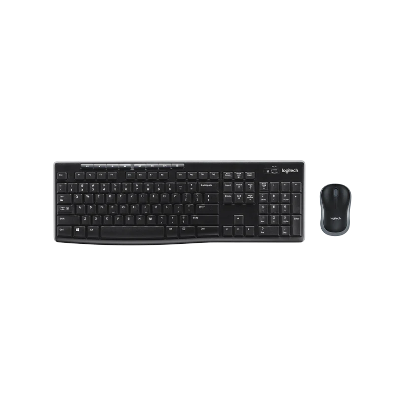 لوجي تك لوحة مفاتيح و ماوس لا سلكية موديل MK270 - أسود