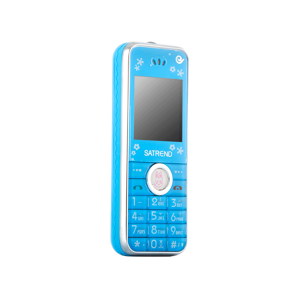 ساتريند هاتف أزرار محمول بشريحة CDMA بتصميم شكل أرنب مع شاحن و كفر سيليكون - أزرق