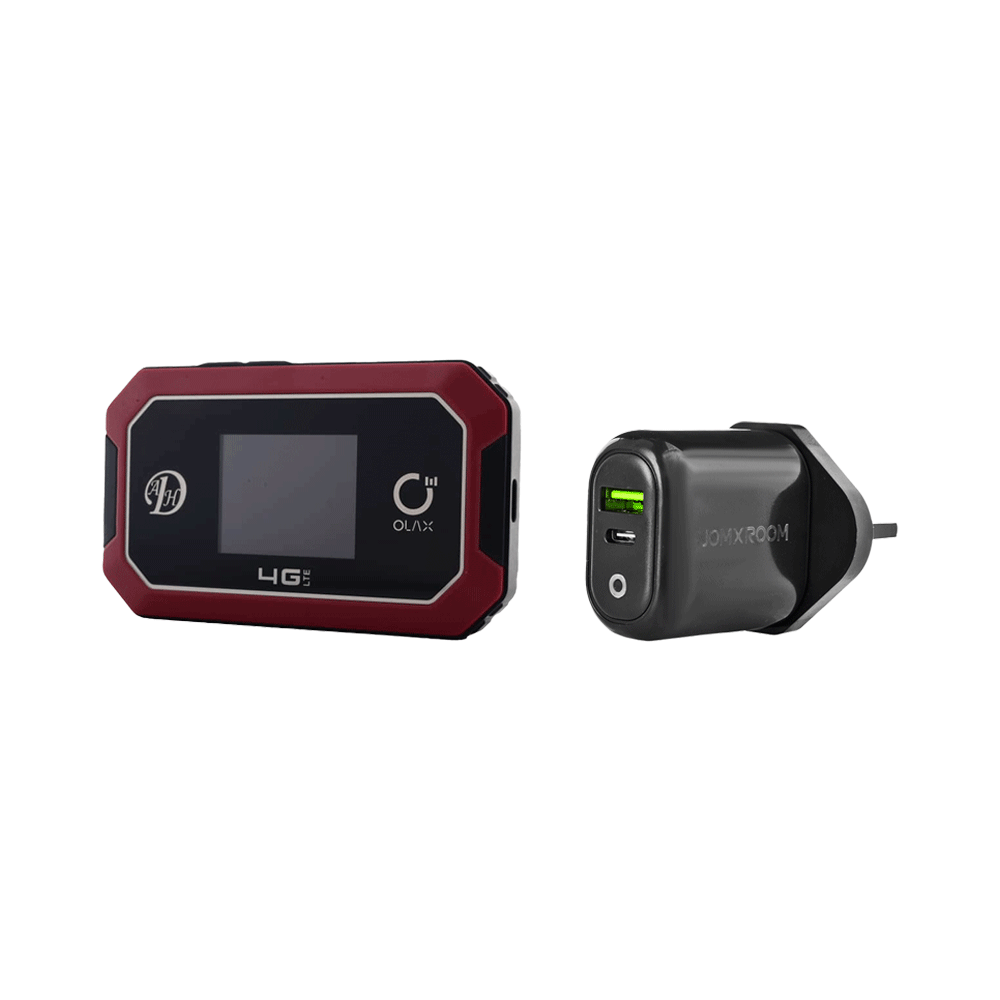 جومكس روم شاحن جداري سريع بقوة 120 وات موديل IRM-25 + أولاكس مودم 4G محمول
