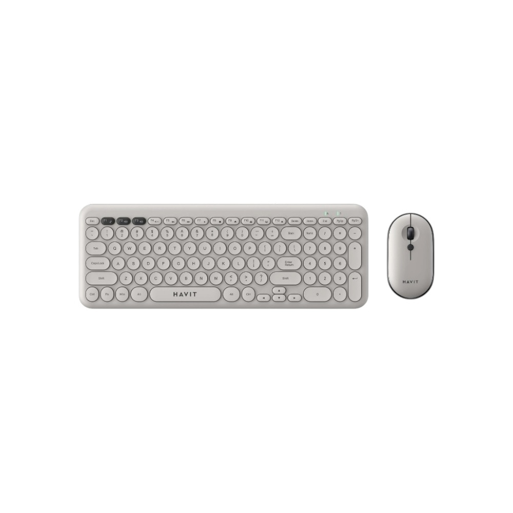 هافيت لوحة مفاتيح وماوس لاسلكية موديل KB254GCM - أبيض
