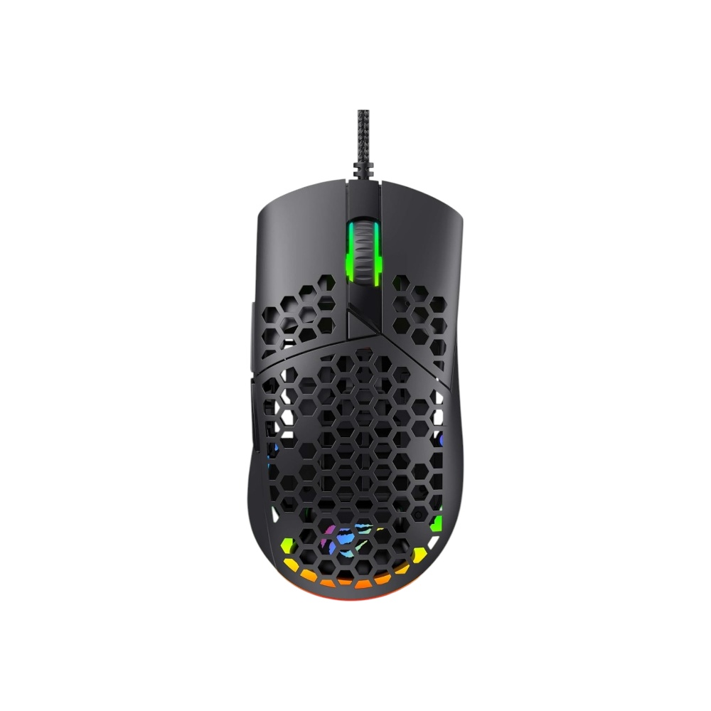 هافيت ماوس ألعاب سلكي بإضاءة RGB موديل MS1036 - أسود