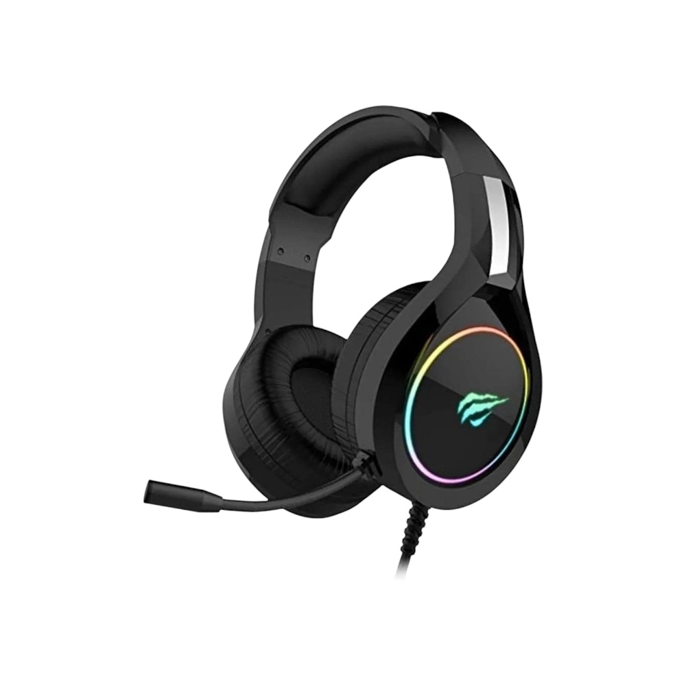 هافيت سماعة رأس الألعاب RGB مزدوجة موديل H2232D - أسود