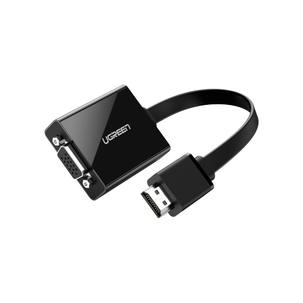 محول يوجرين HDMI إلى VGA مع منفذ صوت وطاقة موديل 40248 - أسود