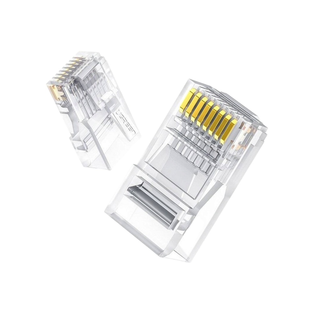 عبوة رؤوس شبكة يوجرين Cat 6 شفافة غير محمية RJ45 موديل 60558 - 100 قطعة
