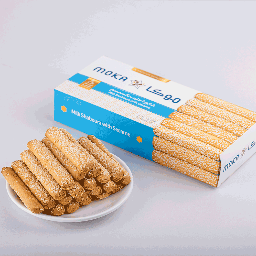 موكا  شابورة حليب بالسمسم 